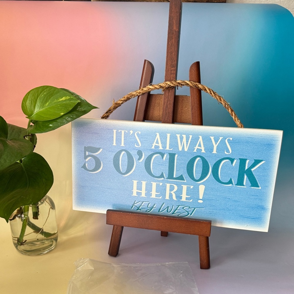 Key West Blue and White Wall Art Sign